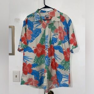PSI International Red and Blue Tropical Casual Shirt